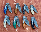 Hand Made Damascus Steel Folding Pocket Knives