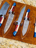 Hand Made Texas Flag Handles BBQ/Chef/Kitchen Set