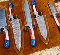 Hand Made Texas Flag Handles BBQ/Chef/Kitchen Set