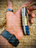 Hand Made Texas Flag Handles Knives Pair