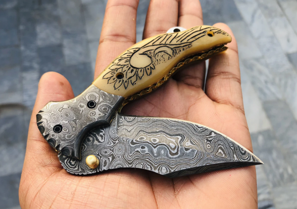 Handmade Damascus Folding knife