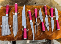 Hand Made Butcher's/BBQ/Chef/Kitchen Knife Set