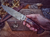 Handmade Damascus Bowie Hunting Jungle Knife