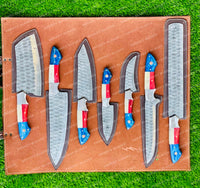 Hand Made Texas Flag Handles BBQ/Chef/Kitchen Set
