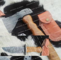 Hand Made Hunting Folding Axe Knife Set
