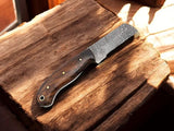 Custom Handmade Bull Cutter Knife with Leather Sheath