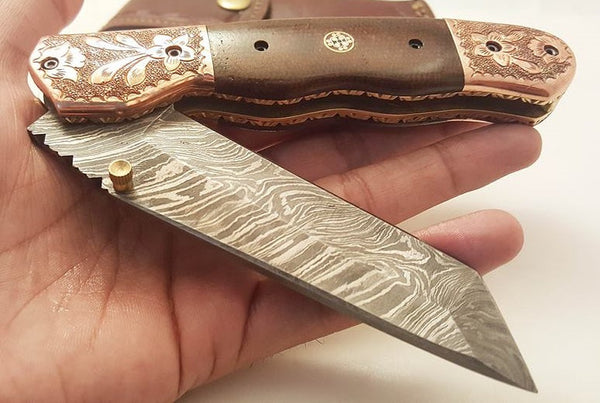 Handmade Damascus Folding knife
